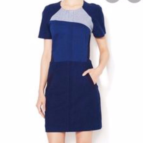 Maje Dresses Maje Airship Mixed Fabric Dress Large Poshmark